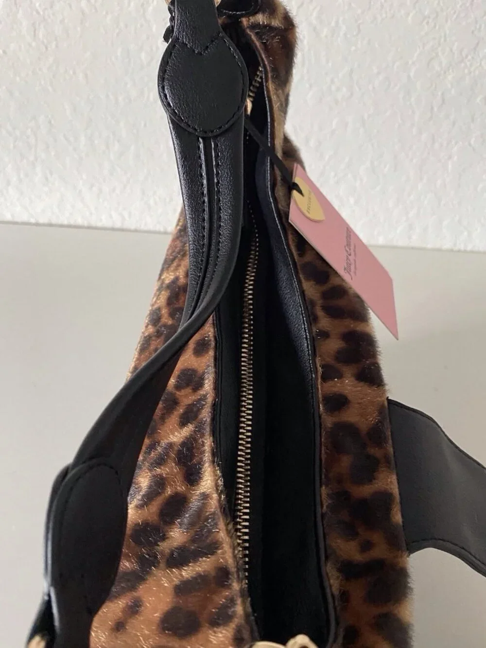 Juicy Couture Juicy Royal Crest Large Hobo/Coho Natural Leopard Print VIRAL NEW